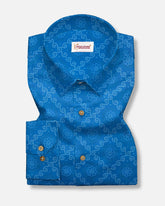 Royal Blue Bandhej - Jaipuri Crown